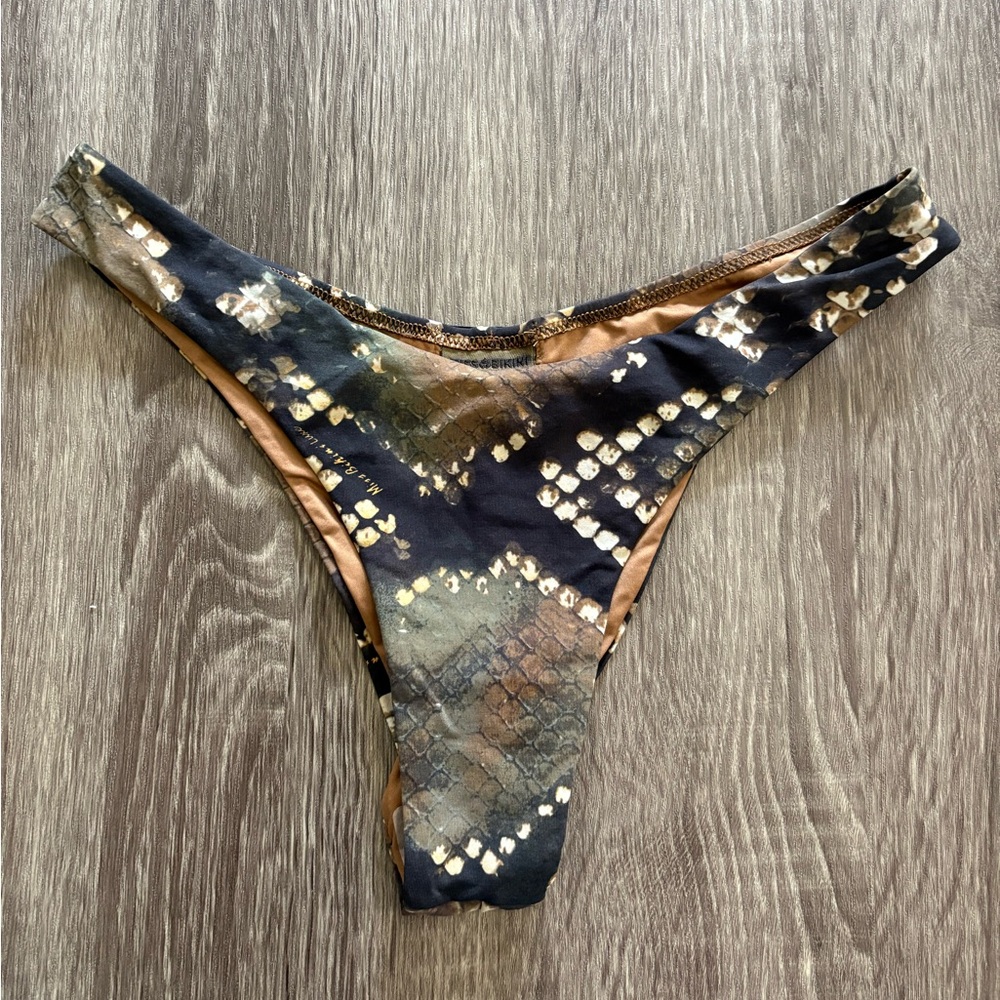 NEW Miss Bikini Luxe cheeky snakeskin print bikini bottom
